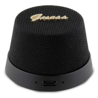 Guess 2v1 Magnetic Bluetooth Speaker / Stand Metal Script, černá