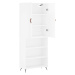 vidaXL Skříň highboard lesklá bílá 69,5 x 34 x 180 cm kompozitní dřevo