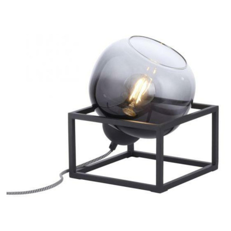 LEUCHTEN DIREKT is JUST LIGHT stolní lampa 1 ramenné černé kouřové sklo moderní do interiéru LD 