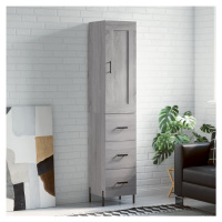 vidaXL Skříň highboard šedá sonoma 34,5 x 34 x 180 cm kompozitní dřevo