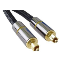 PremiumCord Optický audio kabel Toslink, OD:7mm, Gold-metal design + Nylon 1m