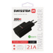 SWISSTEN SÍŤOVÝ ADAPTÉR SMART IC 2x USB 2,1A POWER, ČERNÁ