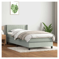 vidaXL Box spring postel s matrací světle šedá 80x220 cm samet