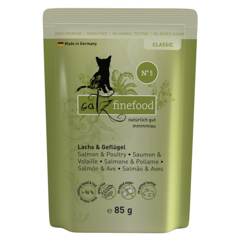 Catz finefood Pouch výhodné balení 16 x 85 g - Losos & drůbeží