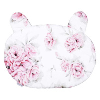 Dětský bavlněný polštář s oušky - růžové květy