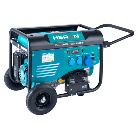 elektrocentrála benzínová 15HP/7,0kW, pro svařování, elektrický start, podvozek Heron