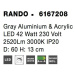 NOVA LUCE stropní svítidlo RANDO šedý hliník a akryl LED 42W 230V 3000K IP20 6167208