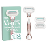 Gillette Venus Deluxe Smooth Sensitive RoseGold dámský holicí strojek + 3 hlavice