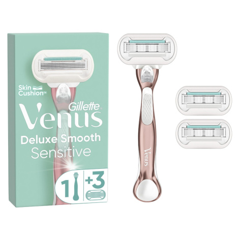 Gillette Venus Deluxe Smooth Sensitive RoseGold dámský holicí strojek + 3 hlavice