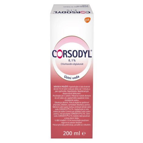 Corsodyl 0.1% ústní Voda 200ml