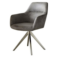 DELIFE Otočná židle Pejo-Flex šedý vintage křížová podnož hranatá otočná z nerezové oceli