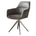 DELIFE Otočná židle Pejo-Flex šedý vintage křížová podnož hranatá otočná z nerezové oceli