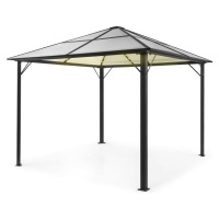 Blumfeldt Pantheon Solid Sky Ambient Solar, pavilon s šedou střechou, 3 × 3 m, polykarbonát, hli