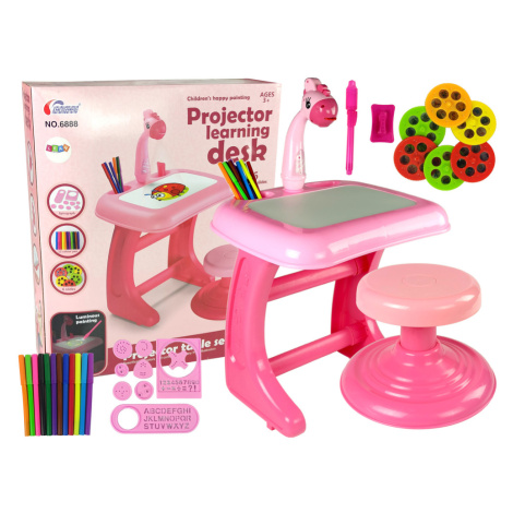mamido  Dětský interaktivní stoleček s projektorem růžový