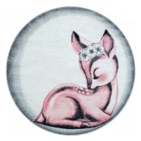 Dětský kusový koberec Bambi 850 pink kruh