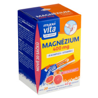 Maxi Vita Vaše Zdraví Magnézium 400 mg + B komplex + vitamin C s příchutí grepu 20 sáčků 40g