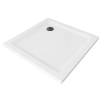 MEXEN/S Flat sprchová vanička čtvercová slim 80 x 80, bílá + černý sifon 40108080B