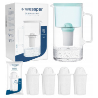 Skleněná Konvice Wessper D2 Borosilicate 3l 5x Filtr Wessper aquaclassic