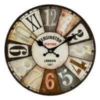 Nástěnné hodiny Kensington Station 30 cm, vintage, MDF