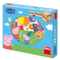 Dino dřevěné kostky Peppa Pig 12 kostek