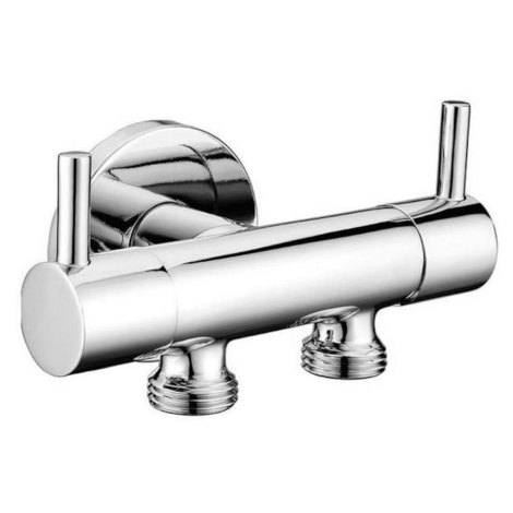 Dvojventil pro napojení bidetové sprchy a WC SATG 1/2 x 3/8 x 3/8 chrom