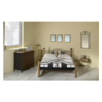 Kovová postel Elba Rozměr: 90x200 cm, barva kovu: 5A černá zlatá patina