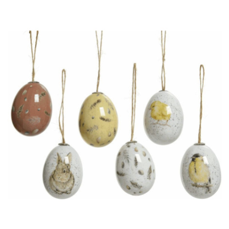 Velikonoční dekorace Závěsná vajíčka s motivem peříček a zvířátek Asko
