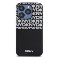 DKNY PU Leather Repeat Pattern Card Pocket Zadní Kryt pro iPhone 14 Pro Max Black