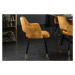 LuxD Designová židle Laney hořčicově žlutý samet