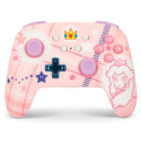 PowerA Enhanced Wireless Controller Super Mario Princess Peach Plaid NSGP0255-01 Růžová