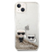 Pouzdro Karl Lagerfeld Liquid Glitter Karl and Choupette iPhone 14 Plus Gold