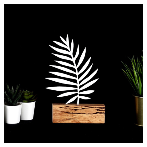 Hanah Home Kovová dekorace Palm Leaf 27 cm bílá