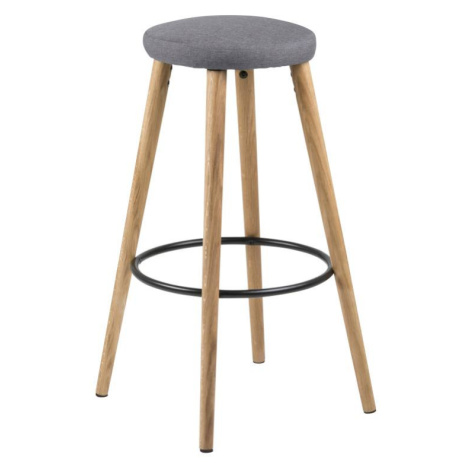 Dkton Designová barová židle Neptune šedá-přírodní