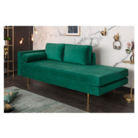 LuxD Designová lenoška Evie 196 cm smaragdově zelený samet