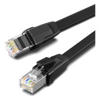 UGREEN NW134 Plochý síťový kabel s kovovými zástrčkami, Ethernet RJ45, Cat.8, U/FTP, 0,5 m (čern