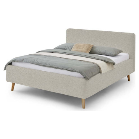 Béžová čalouněná dvoulůžková postel s úložným prostorem s roštem 160x200 cm Mattis - Meise Möbel