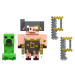 Minecraft Legends dvě figurky 8 cm GYR98 Creeper vs. Piglin Bruiser