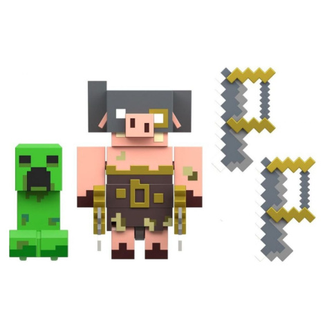 Minecraft Legends dvě figurky 8 cm GYR98 Creeper vs. Piglin Bruiser Mattel