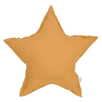 Cotton & Sweets Lněný polštář hvězda karamelová 50 cm