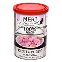 MERI Deluxe Cat krůtí a kuřecí svalovina 400g