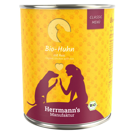 Výhodné balení Herrmanns Bio-Menu Classic 12 x 800 g - Bio kuře s bio rýží