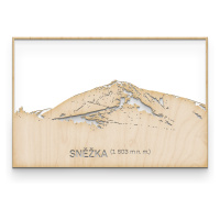 FK Dřevěná nástěnná dekorace - Hora SNĚŽKA Velikost: M (300 x 200 mm), Moření: Přírodní bříza (b