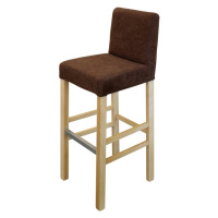 Barová židle MARION — buk, hnědý potah