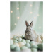 Fotografie Bunny and Pastel Eggs, Treechild, 26.7 × 40 cm