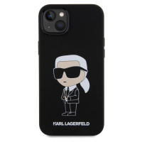 Zadní kryt Karl Lagerfeld Liquid Silicone Ikonik NFT pro Apple iPhone 15 Plus, black