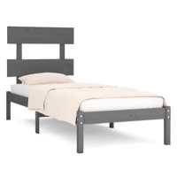 Rám postele šedý masivní dřevo 100 × 200 cm, 3104665