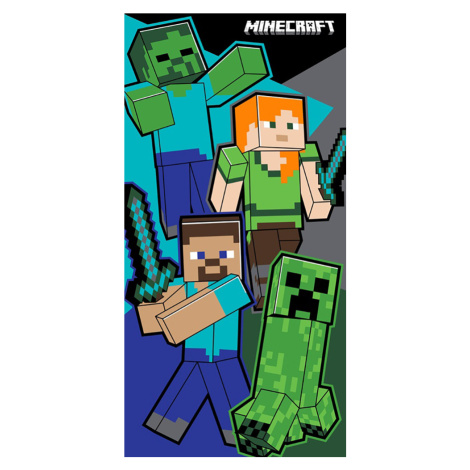 Carbotex Bavlněná froté osuška 70x140 cm - Minecraft Virtuální boj