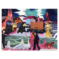 Obrazová reprodukce View of Basel & The Rhine, Ernst Ludwig Kirchner, 40 × 30 cm