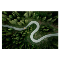 Umělecká fotografie Aerial view of car traveling on, Roberto Moiola / Sysaworld, (40 x 26.7 cm)