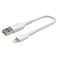 Belkin BOOST Charge Braided Lightning/USB-A odolný kabel, 15cm, bílý